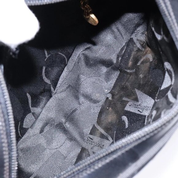 Salvatore Ferragamo Vala Shoulder Bag Leather Black Gold Auth BA5416 - Picture 11 of 16